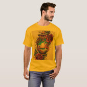 Tijdloos Tropisch Tattoo T-shirt Design – Montere (Voorkant volledig)