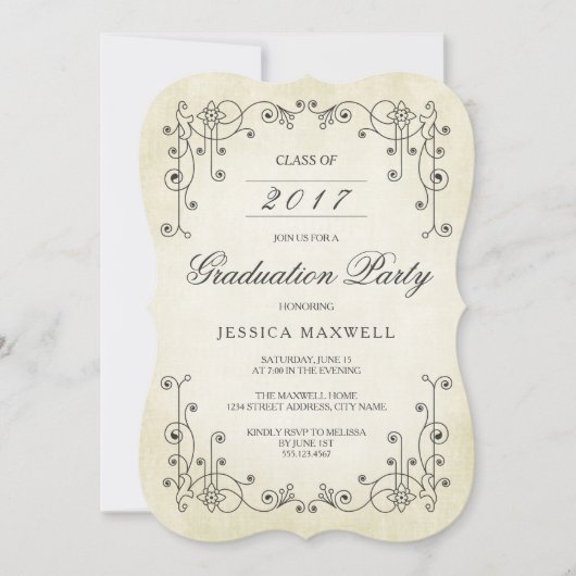 tijdloos | Uitnodiging voor afstudeerfeest (Voorkant)