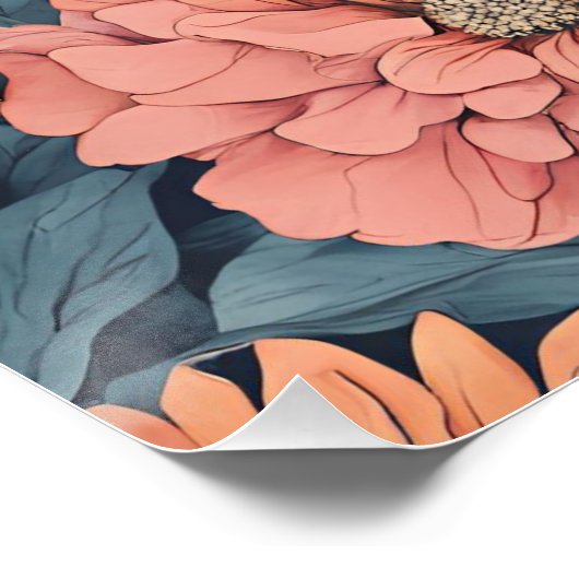 Tijdloos:  vervaagd Roos bruiloft Perfect Poster (Hoek)