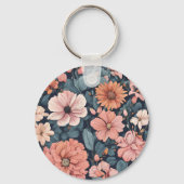 Tijdloos:  vervaagd Roos bruiloft Sleutelhanger (Achterkant)