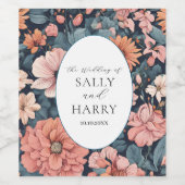 Tijdloos:  vervaagd Roos bruiloft Wijn Etiket (Enkel label)