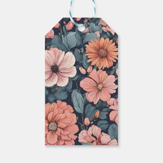 Tijdloos:  vervaagd Roos Wedding Print Cadeaulabel (Achterkant)