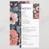 Tijdloos: vervaagd Roos Wedding Print Menu (Voorkant / Achterkant)