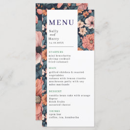 Tijdloos:  vervaagd Roos Wedding Print Menu