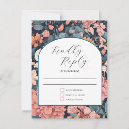 Tijdloos:  vervaagd Roos Wedding Print RSVP Kaartje