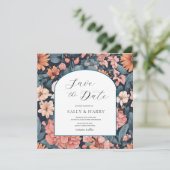Tijdloos:  vervaagd Roos Wedding Print Save The Date (Staand voorkant)