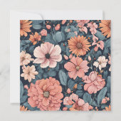 Tijdloos:  vervaagd Roos Wedding Print Save The Date (Achterkant)