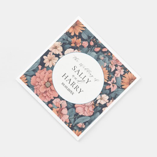 Tijdloos:  vervaagd Roos Wedding Print Servet (Hoek)