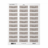 Tijdloos - warm grijs monogram adreslabel etiket (Full Sheet)
