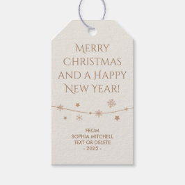 Tijdloos - Wit Zand - Snowflake Gift Labels Cadeaulabel