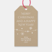 Tijdloos - Zand Beige Kerst Foto Gift Labels Cadeaulabel (Voorkant)