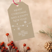 Tijdloos - Zand Beige Kerst Foto Gift Labels Cadeaulabel