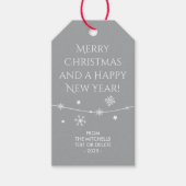 Tijdloos - Zilvergrijs Kerst Foto Gift Labels Cadeaulabel (Voorkant)