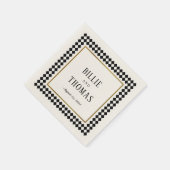 Tijdloos zwart dambord Lijst bruiloft Servet (Hoek)