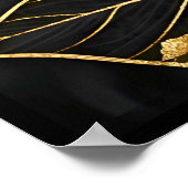 Tijdloos zwart en goudblad poster (Hoek)