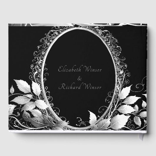 Tijdloos zwart-stropdas huwelijksfeest gastenboek (Achterkant)