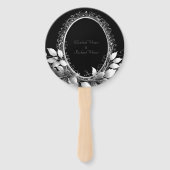 Tijdloos zwart-stropdas huwelijksfeest handwaaier (Achterkant)