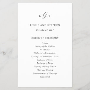 Tijdloos zwart-wit budget huwelijksprogramma