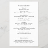 Tijdloos zwart-wit budget huwelijksprogramma (Achterkant)