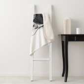 Tijdloos zwart wit dramatisch bloemig haar ontwerp sherpa deken (In situ)