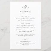 Tijdloos zwart-wit elegant huwelijksmenu (Voorkant)