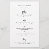 Tijdloos zwart-wit elegant huwelijksmenu (Voorkant)