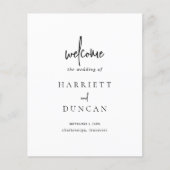 Tijdloos zwart-wit elegant huwelijksprogramma (Voorkant)