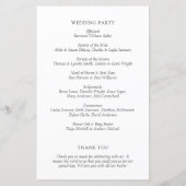 Tijdloos zwart-wit elegant huwelijksprogramma (Achterkant)