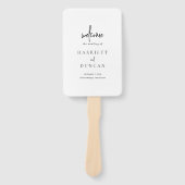 Tijdloos zwart-wit elegant huwelijksprogramma handwaaier (Voorkant)
