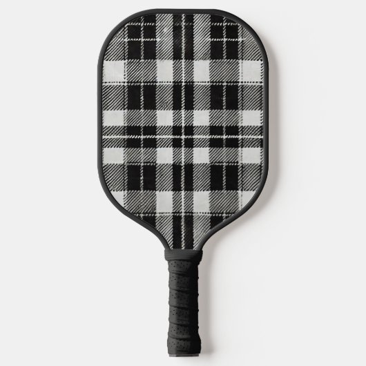Tijdloos zwart-wit geplakt patroon pickleball paddle (Voorkant)