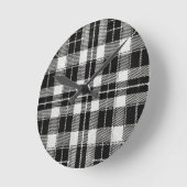 Tijdloos zwart-wit geplakt patroon ronde klok (Hoek)