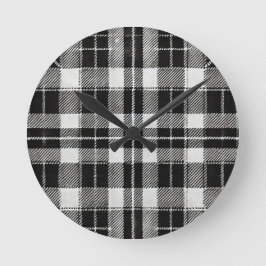 Tijdloos zwart-wit geplakt patroon ronde klok