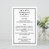 Tijdloos zwart-wit huwelijksmenu (Staand voorkant)