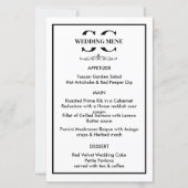 Tijdloos zwart-wit huwelijksmenu (Voorkant)