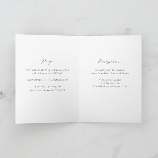 Tijdloos zwart-wit monogram Elegante bruiloft (Binnen)