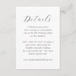 Tijdloos zwart-wit monogram Elegante bruiloft Informatiekaartje