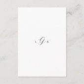 Tijdloos zwart-wit monogram Elegante bruiloft Informatiekaartje (Achterkant)