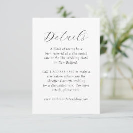 Tijdloos zwart-wit monogram Elegante bruiloft Informatiekaartje