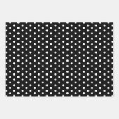 Tijdloos Zwart Wit Polka Dot Gift Wrapping Paper (Voorkant)