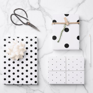 Tijdloos Zwart Wit Polka Dot Gift Wrapping Paper