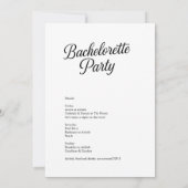 Tijdloos zwart-wit vrijgezellenscript kaart (Achterkant)