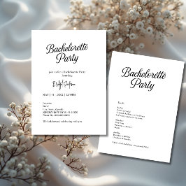 Tijdloos zwart-wit vrijgezellenscript kaart