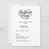 Tijdloos zwart-wit vrijgezellenscript kaart (Voorkant)