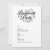 Tijdloos zwart-wit vrijgezellenscript kaart (Achterkant)