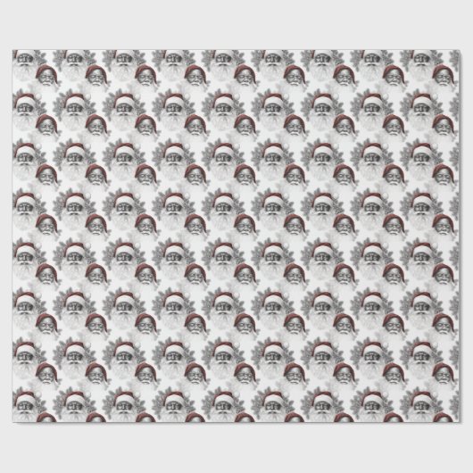 Tijdloze Afrikaans-Amerikaanse Kerstman Cadeaupapier (Vlak)