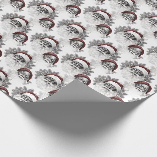 Tijdloze Afrikaans-Amerikaanse Kerstman Cadeaupapier (Hoek)