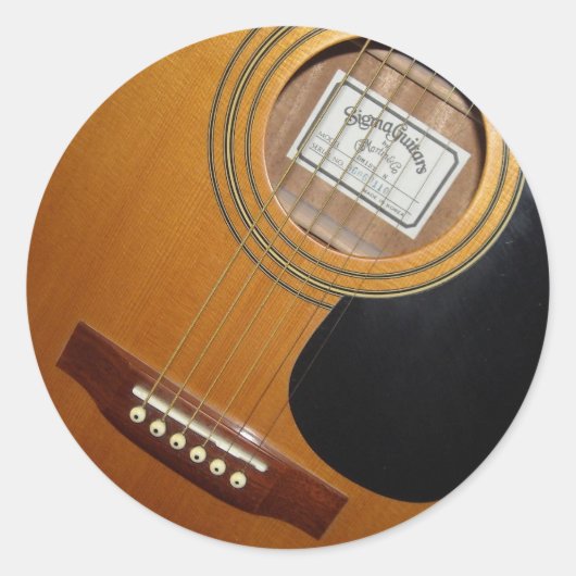 Tijdloze akoestische gitaarsnaren Sound Hole Ronde Sticker (Voorkant)