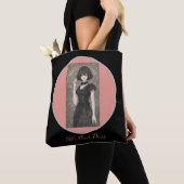 Tijdloze anime lbd print kleine zwarte jurk tote bag (Dichtbij)