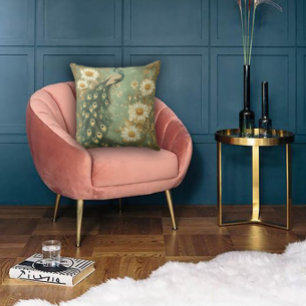 Tijdloze Art Nouveau Pauw Accent Kussen