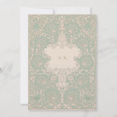 Tijdloze Art Nouveau Seafoam en Peach bruiloft Kaart (Achterkant)
